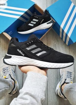 Кроссовки мужские adidas черные сетка лето / кросівки чоловічі адидас адідас сітка літо чорні кроссы3 фото