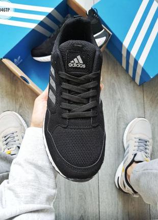 Кроссовки мужские adidas черные сетка лето / кросівки чоловічі адидас адідас сітка літо чорні кроссы4 фото