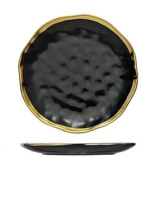 Тарелка закусочная 6499 19.5 см черная bf1 фото
