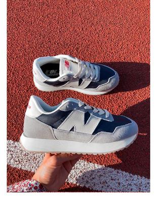 Кроссовки унисекс new balance 237 серые синие / кросівки унісекс нью баланс сірі сині кроссы