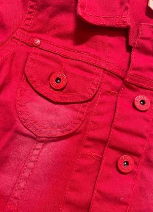 Червоний джинсовий піджак 😍3 фото