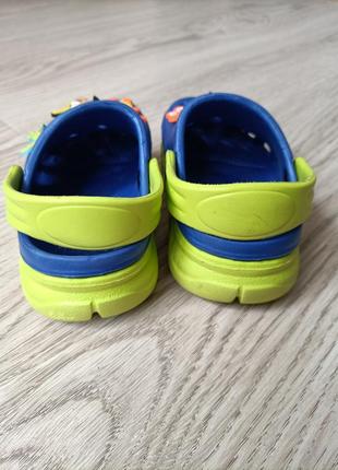 Crocs крокси, тапочки, сандалі, сабо синьо - салатові3 фото