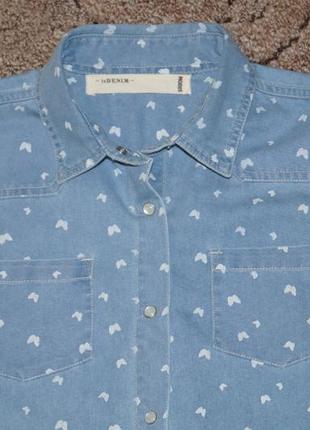 Ошатна джинсова блузка на зав'язках modis (розмір 146)2 фото