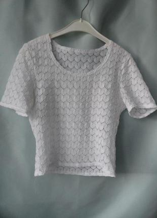 Укороченная ажурная блузка футболка1 фото