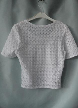 Укороченная ажурная блузка футболка2 фото