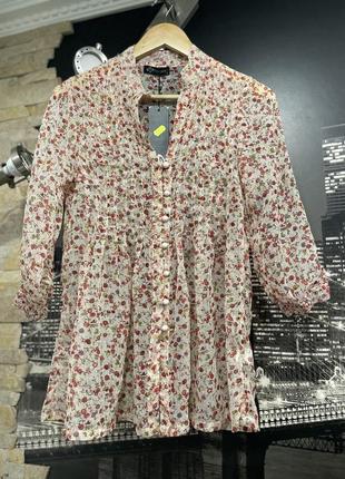 Шифонова блуза в квітковий принт1 фото