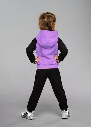 Детский спортивный костюм для девочек сэнди зебра лавандовый на весну осень лето2 фото