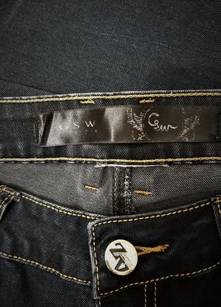 Gsw (германия) джинсы тёмно-синие зауженные слимы брендовые мужские9 фото