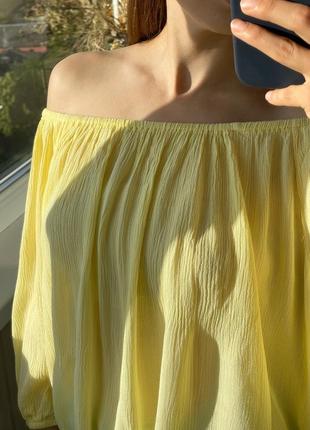 Желтая блуза на плечи из вискозы 1+1=38 фото