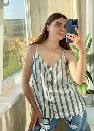 Натуральный топ в полоску в составе лён 1+1=3