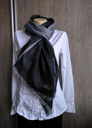Dior роскошный двусторонний шарф шерсть/шёлк