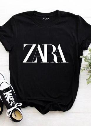 Жіноча футболка zara зара чорна женская футболка zara зара чёрная1 фото