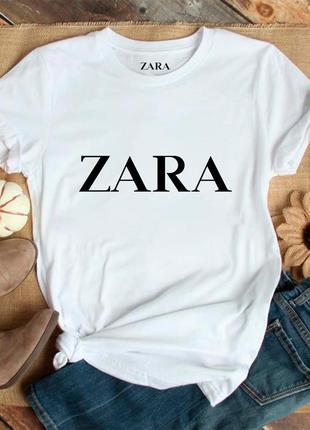 Жіноча футболка zara зара біла женская футболка zara зара белая5 фото