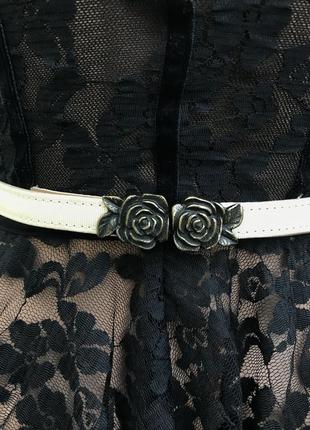 Красивый,нюдовый пояс с золотистой пряжкой ввиде розочек,кож.зам, topshop 5