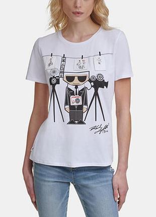 Белая футболка karl lagerfeld оригинал размер m, l, xl