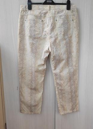 Летние укороченные джинсы брюки капри  высокая посадка, р.50/uk145 фото