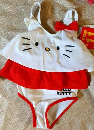 Новый купальничек  hello kitty на малышку 18-24 мес 1,5-2 года4 фото