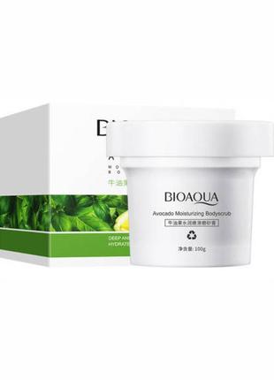 Скраб пілінг для тіла bioaqua avocado moisturizing body scrab з мікрочастинками кісточок авокадо 100гр