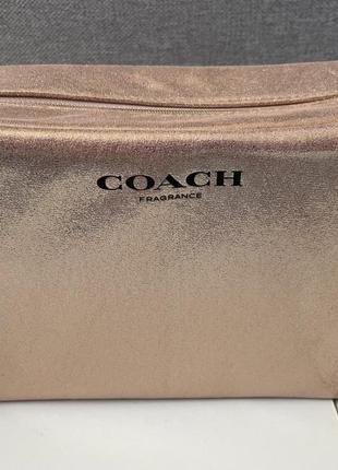 Косметичка coach золотистая6 фото