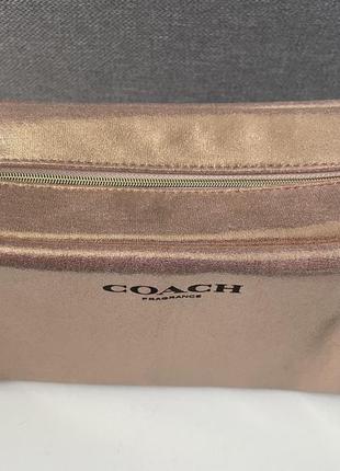 Косметичка coach золотистая2 фото