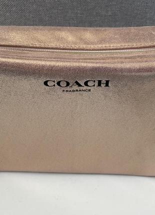 Косметичка coach золотистая8 фото