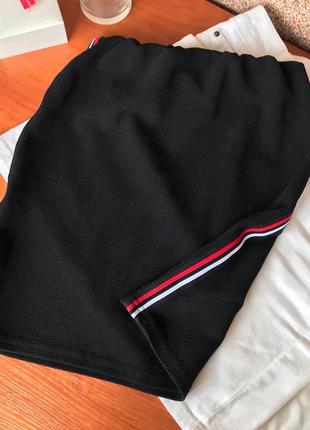 Спортивная юбка юбочка короткая на резинке с полосками1 фото