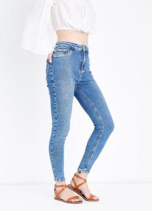 Джинсы голубые высокая посадка high waist hallie узкие джинсы высокая посадка zara mango new look
