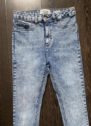 Джинсы голубые высокая посадка high waist hallie узкие джинсы высокая посадка zara mango new look4 фото
