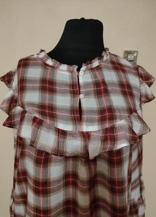 Блуза жіноча літня тренд в клітинку легенька3 фото
