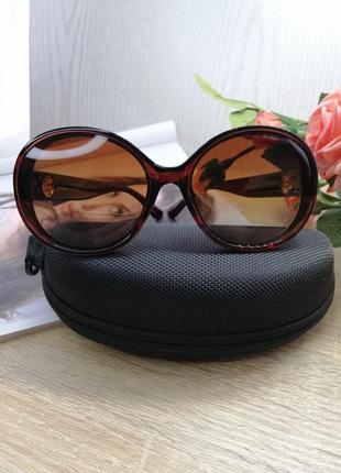 Солнцезащитные очки круглые - коричневые3 фото