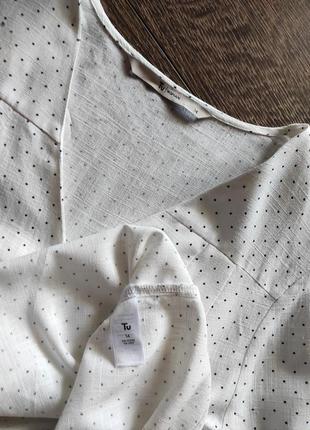 Укороченная блуза в горошек с  обьемными рукавами xl5 фото