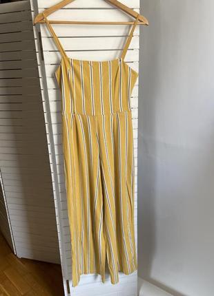 Ромпер комбінезон плаття штани сукня комбінезон bershka жовтий2 фото