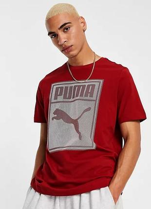 Puma mens graphic t-shirt red dahlia 845687 12 футболка оригінал майка - s