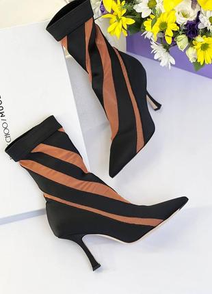 Туфли чулки женские брендовые в стиле jimmy choo & mugler1 фото