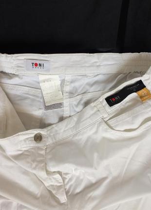 Літні білі прямі брюки бавовна8 фото