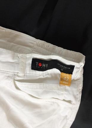 Літні білі прямі брюки бавовна3 фото