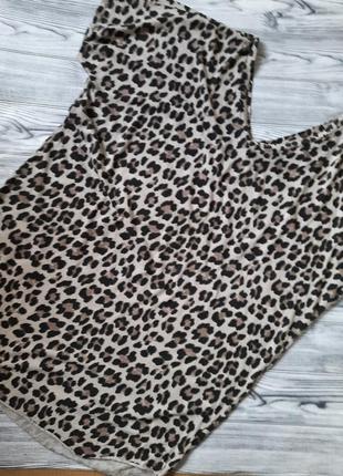 Туника платье футболка принт леопард италия