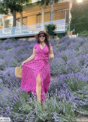 Женское летнее платье на запах длинное сарафан в пол1 фото
