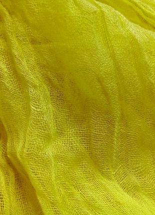 Льняной лимонный палантин4 фото