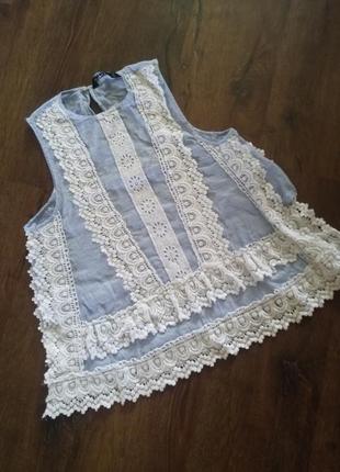 Блуза майка з мереживом