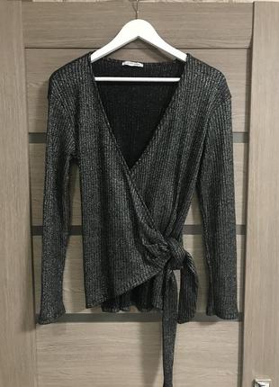 Кофта кардиган за запах з зав'язками zara