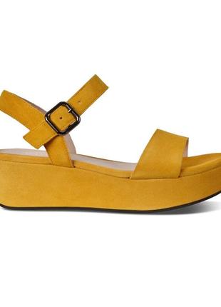 Жіночі шкіряні босоніжки ecco plateau sandal 41р-р, сандалі еко жіночі босоніжки