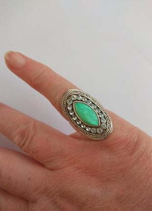 Винтажное серебристое кольцо с кристаллами, англия5 фото