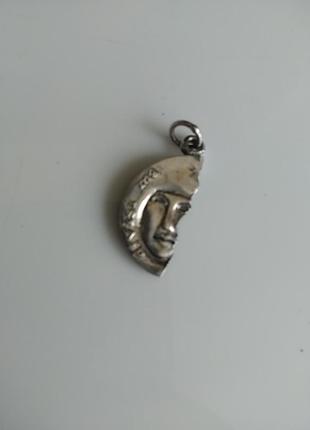 Старинный серебряный двусторонний шарм кулон divisi ma sempre uniti винтаж