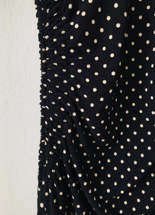 Платье миди в горошек topshop ассиметричное черное платье9 фото
