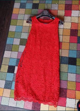 Продам червоне мережевне плаття на короткий рукав