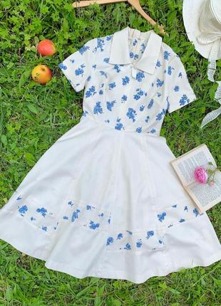Платье в винтажном стиле цветочный принт bershka
