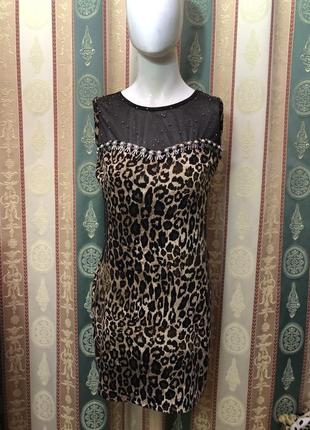 Нарядне плаття з леопардовим принтом1 фото