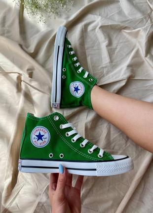 💚converse chuck taylor all star high green💚кеді конверс ол стар жіночі, жіночі кеди конверс6 фото