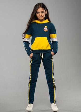 Детский спортивный костюм для девочки рэмми пес морской волны на весну осень лето